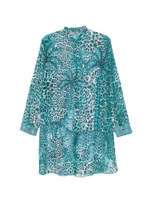 Abito corto donna Pin-Up Stars animalier turchese PIN-UP Stars | PG181A031